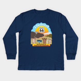 I Survived Route 66, Kingman AZ to Oatman AZ Kids Long Sleeve T-Shirt